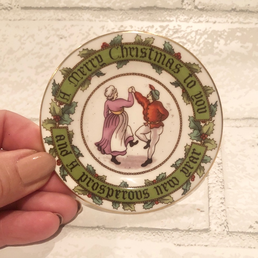 VTG 1983 Spode England Miniature Christmas Plate Fine Bone China 3.1"